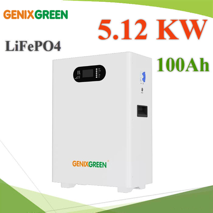 แบตเตอรี่ ระบบโซลาร์เซลล์ GENIXGREEN ES-BOX12 LiFeOP4 51.2V 5.12KWH 100AhES-BOX12 Battery Solar GENIXGREEN LiFeOP4 51.2V 5.12KWH 100Ah