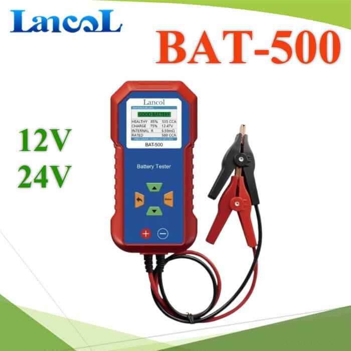 เครื่องทดสอบแบตเตอรี่ Lancol รุ่น BAT-500 ทดสอบแบตเตอรี่ 12V 24VBAT-500  Battery Tester CCA Tester Multi Languages Lithium 12V and 24V