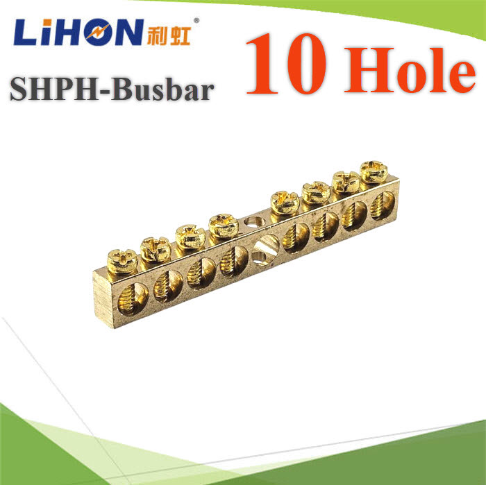บัสบาร์ N Ground เสริม 10 รู สำหับเบรกเกอร์กกันน้ำ SHPN10 holes Copper Terminal for SHPN Distribution box