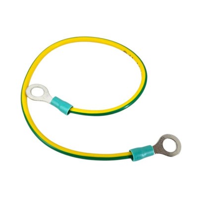 สายกราวด์สำเร็จรูป 4 Sq.mmสีเขียวเหลือง ย้ำหางปลา M4 ยาว 30cmCable Groung Yellow-Green 30cm 4Sq.mm long 30cm