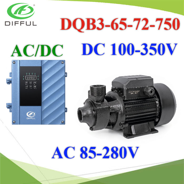 โซลาร์ปั๊ม ท่อ 1 นิ้ว โซลาร์ปั๊ม DC 100V-350V 750W AC 85V-280V ไร้แปรงถ่าน ใช้แผงอนุกรม 2 แผ่น (0) โซลาร์ปั๊ม ท่อ 1 นิ้ว โซลาร์ปั๊ม DC 100V-350V 750W AC 85V-280V ไร้แปรงถ่าน ใช้แผงอนุกรม 2 แผ่นDQB3-65-72-750 DC 750W Brushless Surface SolarPump DC 100V-350V AC 85V-280V