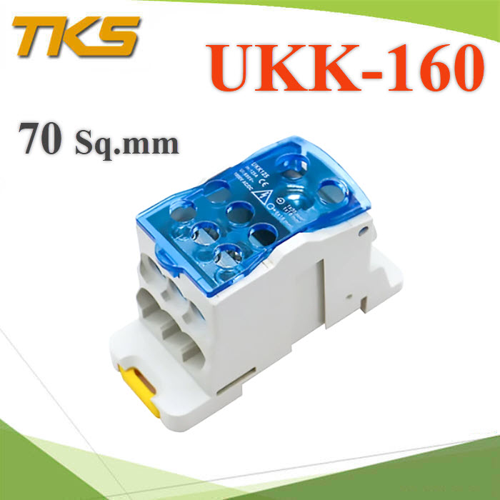 เทอร์มินอล UKK160 Junction Block ข้อต่อสายเมนไฟ เกาะราง DIN Rial สายไฟเมน 10-70 Sq.mm.UKK160 High current screw Din rail Terminal Block Power Distribution Box Wire Connector multiple out