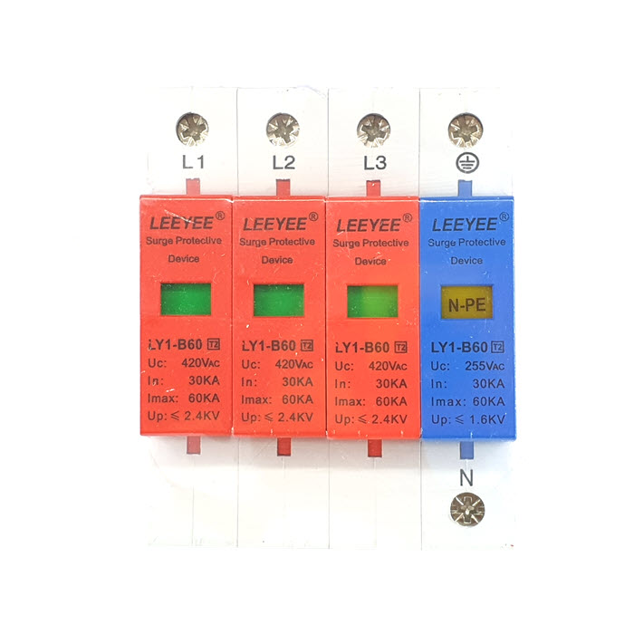 Surge AC LY1-B60 60Ka อุปกรณ์ป้องกันฟ้าผ่า ไฟกระชาก 3 เฟส L1 L2 L3 N-PE