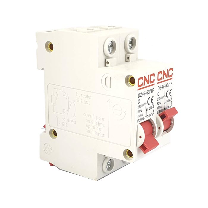 MTS เบรกเกอร์สลับไฟ 2 ทาง CNC ระบบไฟ AC MCB แบบ 1Pole ฝั่งซ้ายและฝั่งขวา 25A