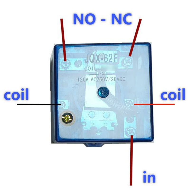 JQX-62F เพาเวอร์ รีเลย์ คอยล์ 24VDC ตัดต่อวงจรไฟฟ้า 120A  250VAC