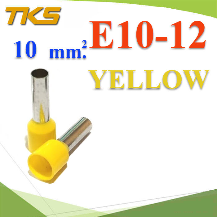 หางปลากลม คอร์ดเอ็น แบบมีฉนวน สำหรับสายไฟ ขนาด 10.0 Sq.mm (สีเหลือง 100 ชิ้น)
