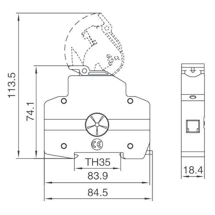 กล่องฟิวส์ DC ขนาด 10x38mm 1000V CNC RT18PV-32H (ไม่รวมลูกฟิวส์)
