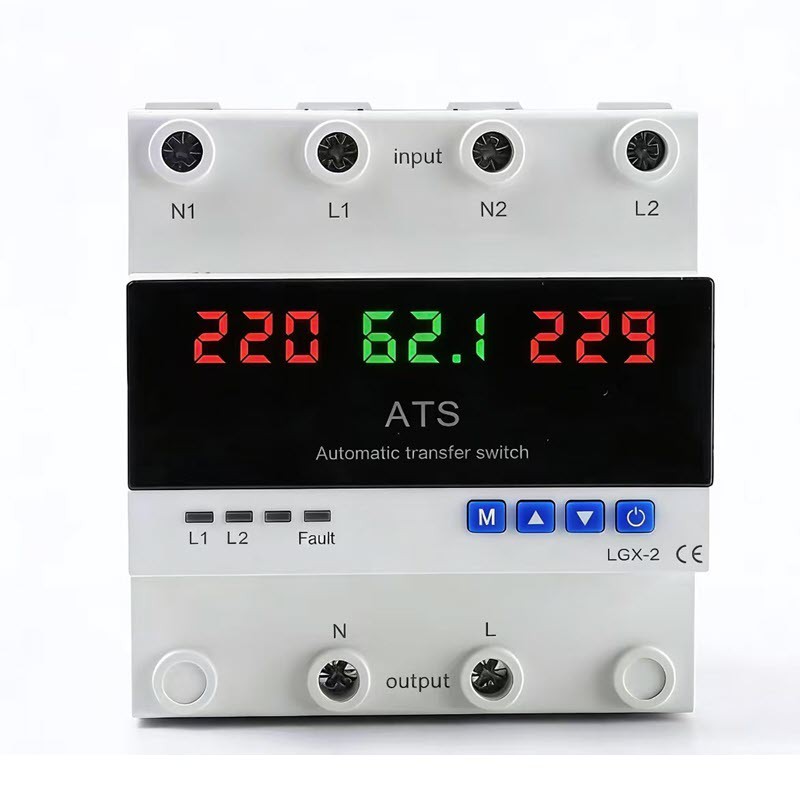 2P ATS 63A เบรกเกอร์ 2 ทาง RCQ1 AC สลับไฟอัตโนมัติ Automatic transfer switch RSCN