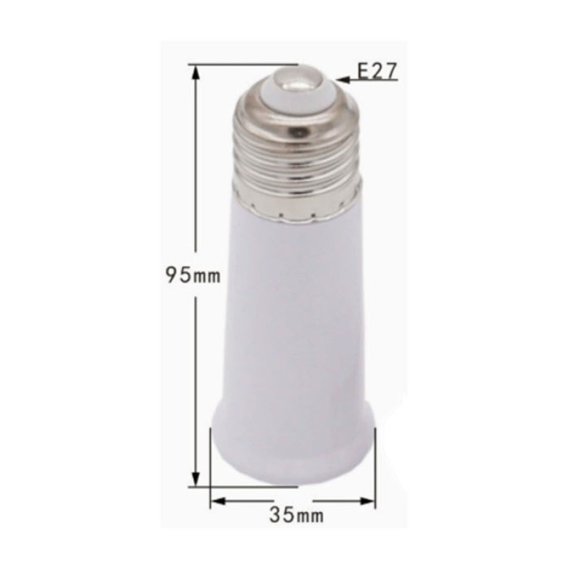 E27 to E27 ขั้วต่อ เพิ่มความยาวหลอดไฟ LED ขนาด 95 mm ขั้วเกลียว E27 LED หลอดกลม